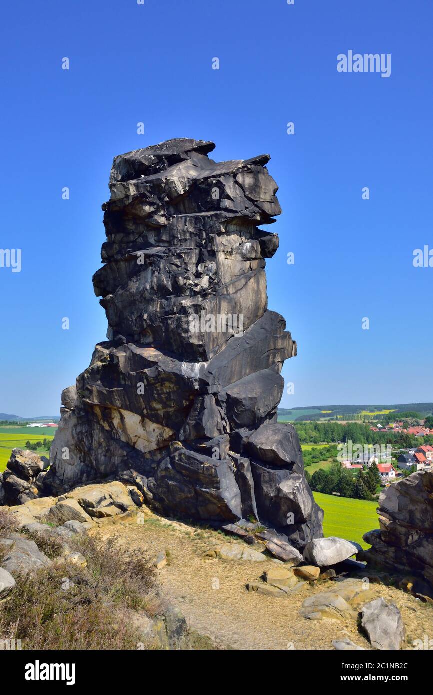 The Teufelsmauer Devil`s Wall in harz foreland Stock Photo